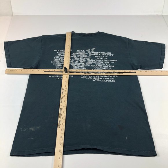 2002 Blink 182 Pop Disaster Tour Shirt Medium Black Faded Thrashed Photo Tee - Picture 14 of 16